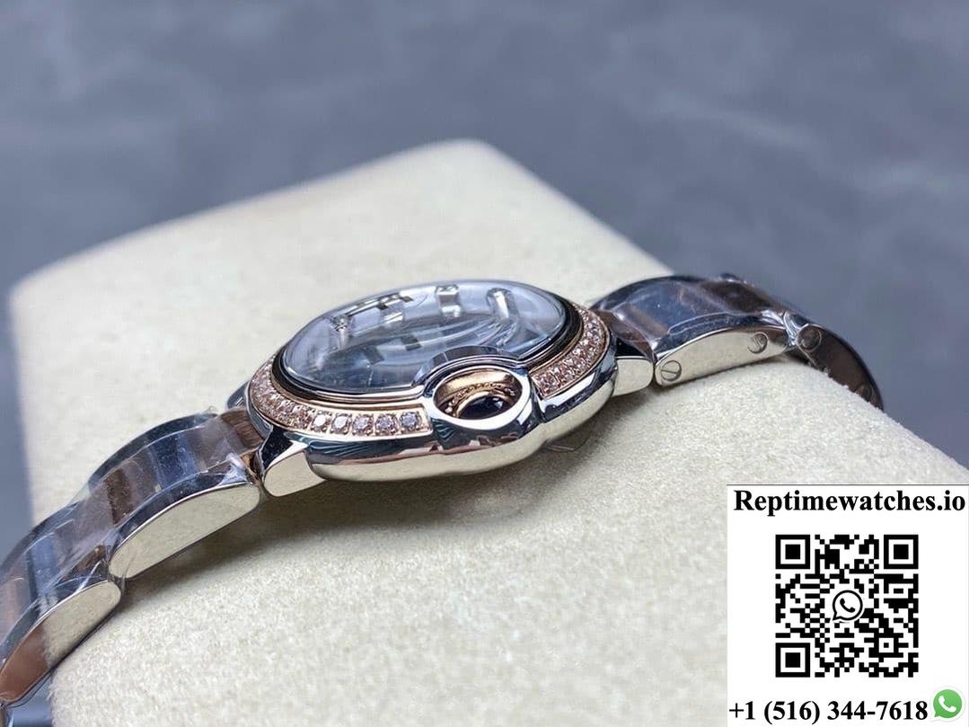 Cartier Blue Balloon W3BB0025 AF Factory with Diamond Hour Markers