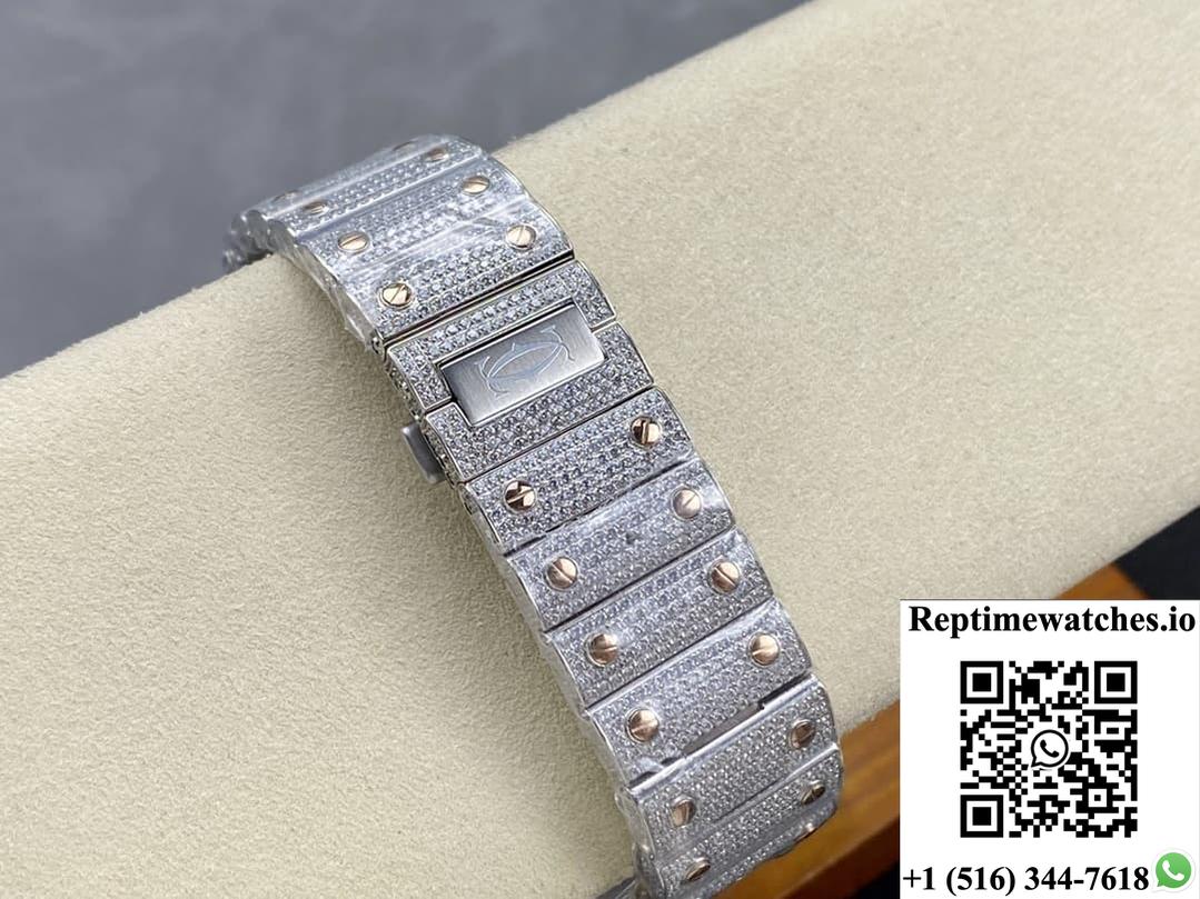 Cartier Santos W2SA0020 AMG factory blue dial