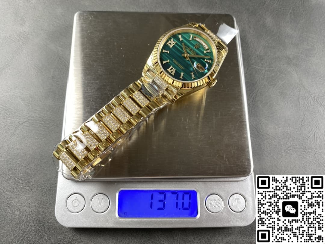 Rolex Day-Date 128238-0048 8+ Factory Malachite Dial