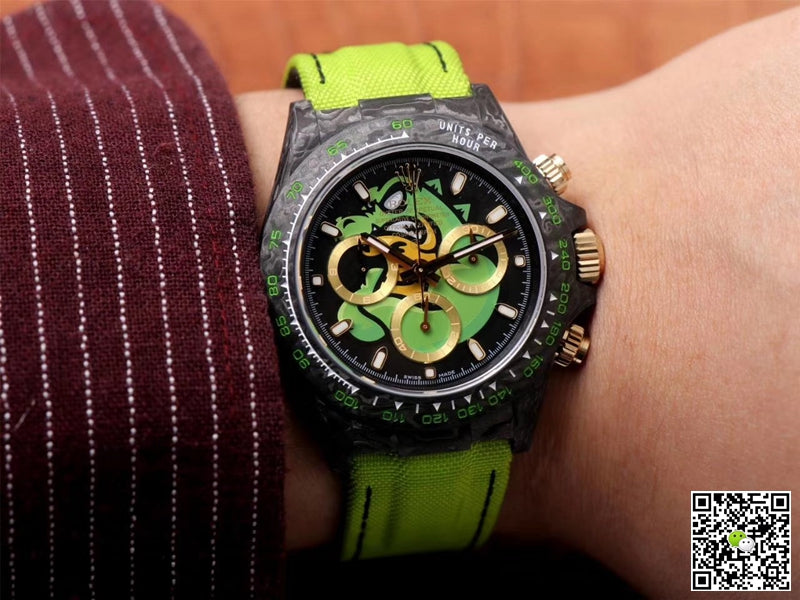 Rolex Daytona Cosmos Chronograph Carbon Fiber Edition Green Exploded Dragon Dial