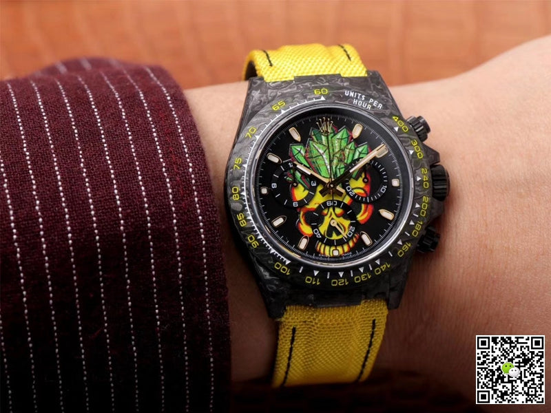 Rolex Daytona Cosmos Chronograph Carbon Fiber Edition Color Skull Dial