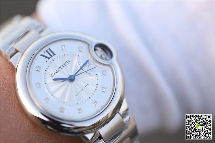 Ballon Bleu De Cartier WE902074 V6 Factory Diamond Silverr Dial