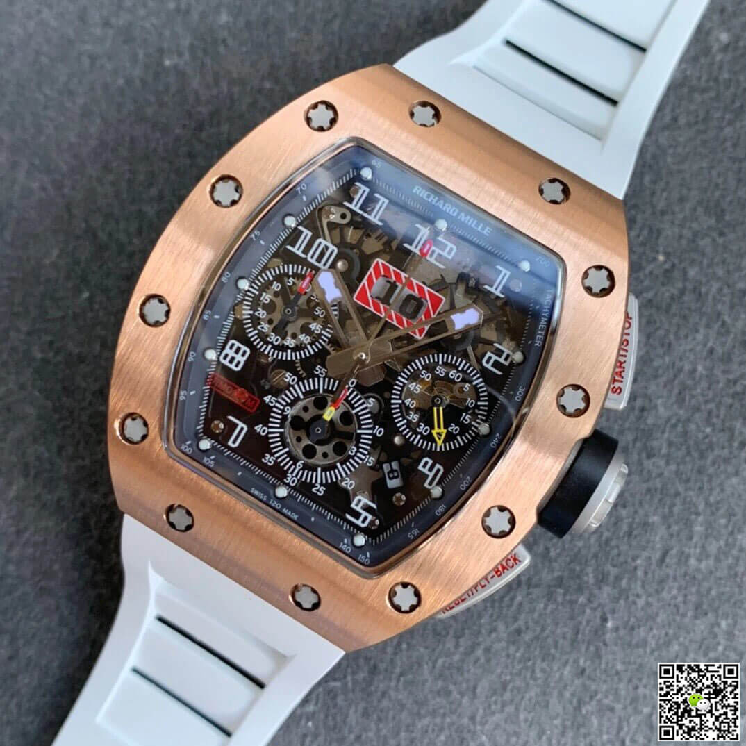 Richard Mille RM11 KV Factory Rose Gold White Strap