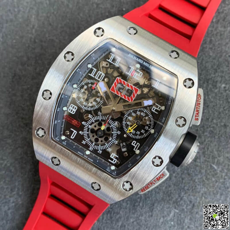 Richard Mille RM011 KV Factory Red Rubber Strap