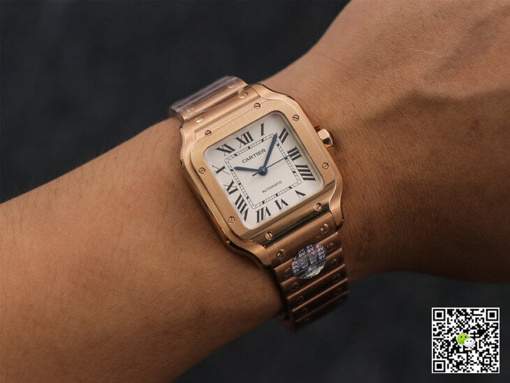Cartier De Santos WSSA0010 BV Factory 18K Rose Gold White Dial