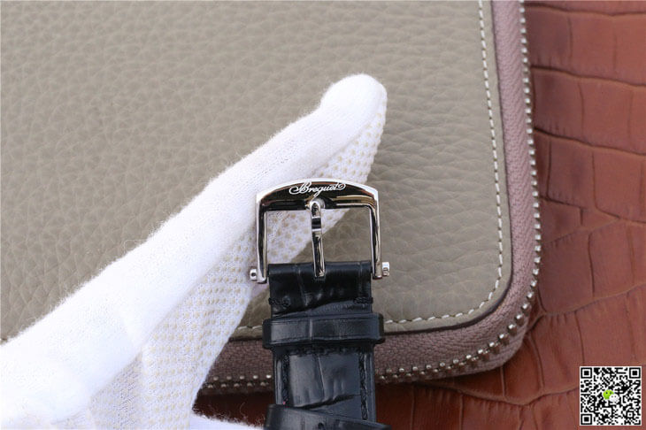 Breguet Marine 5817 Black Dial Cowhide Strap