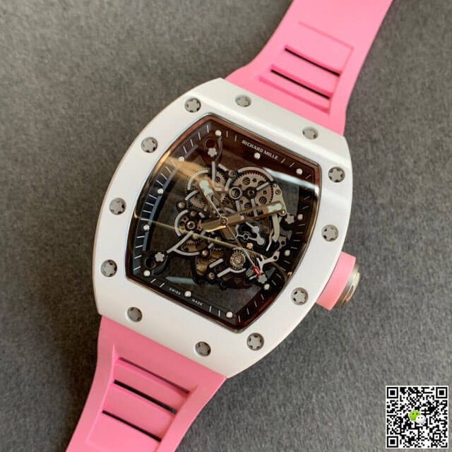 Richard Mille RM055 KV Factory V2 Pink Rubber Strap