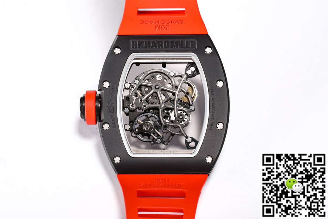 Richard Mille RM-055 BBR Factory Ceramic Case Red Strap