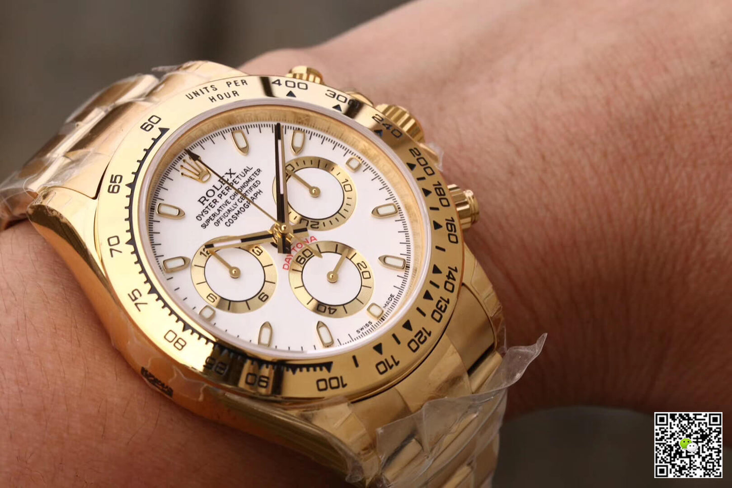 Rolex Daytona Cosmograph M116508-0001 JH Factory Yellow Gold White Dial