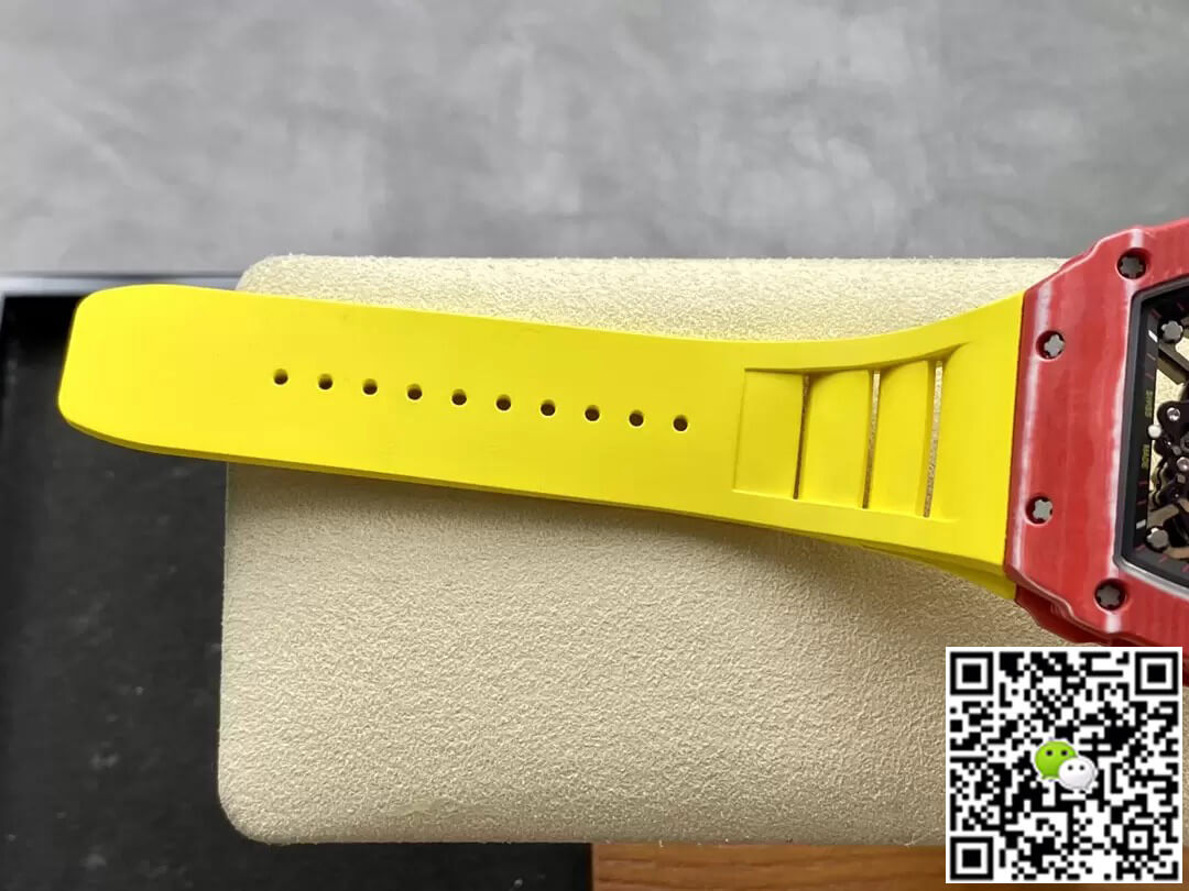 Richard Mille RM35-02 T+ Factory Carbon Fiber Case Yellow Rubber Strap