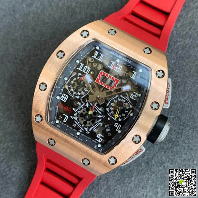 Richard Mille RM011 KV Factory Titanium Case Red Strap