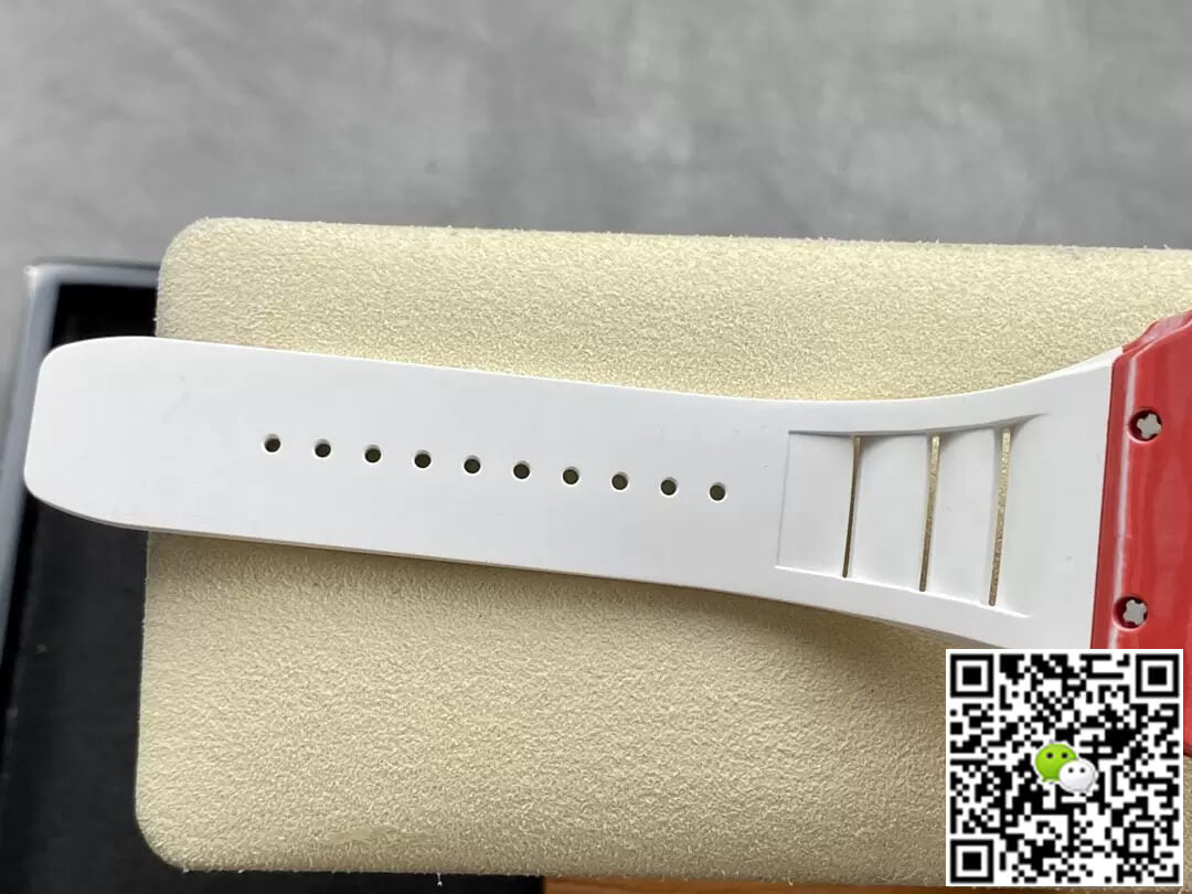 Richard Mille RM35-02 T+ Factory Carbon Fiber Case White Rubber Strap