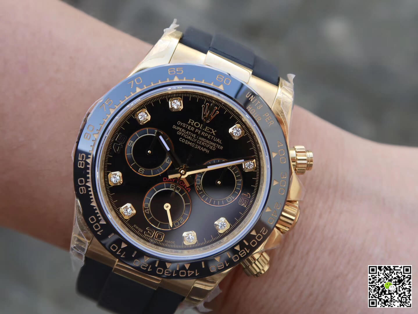 Rolex Daytona Cosmograph M116518ln-0046 JH Factory Diamond Black Dial