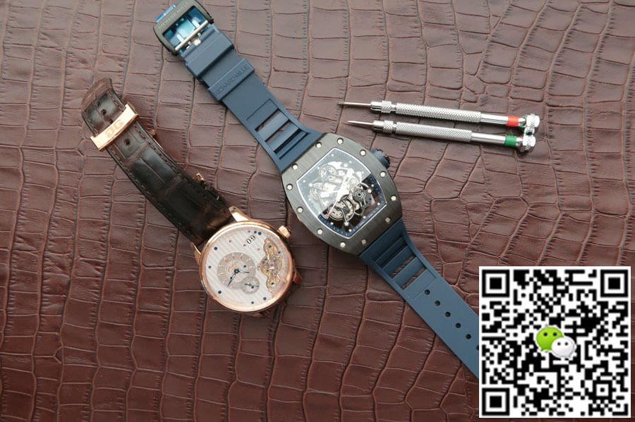 Richard Mille RM055 KV Factory Dark Blue Rubber Strap