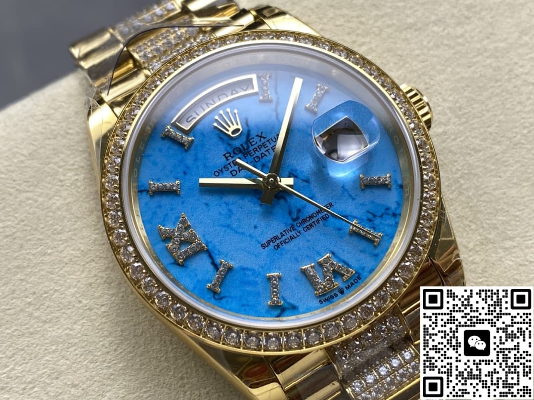Rolex Day-Date M128348RBR-0038 8+ Factory Diamond Hour Markers