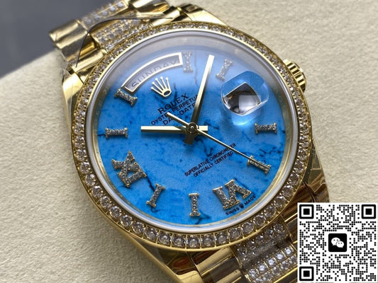 Rolex Day-Date M128348RBR-0038 8+ Factory Diamond Hour Markers