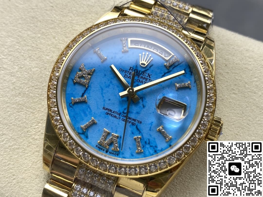 Rolex Day-Date M128348RBR-0038 8+ Factory Diamond Hour Markers