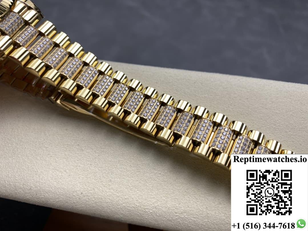 Rolex Day-Date M128348RBR-0038 8+ Factory Diamond Hour Markers