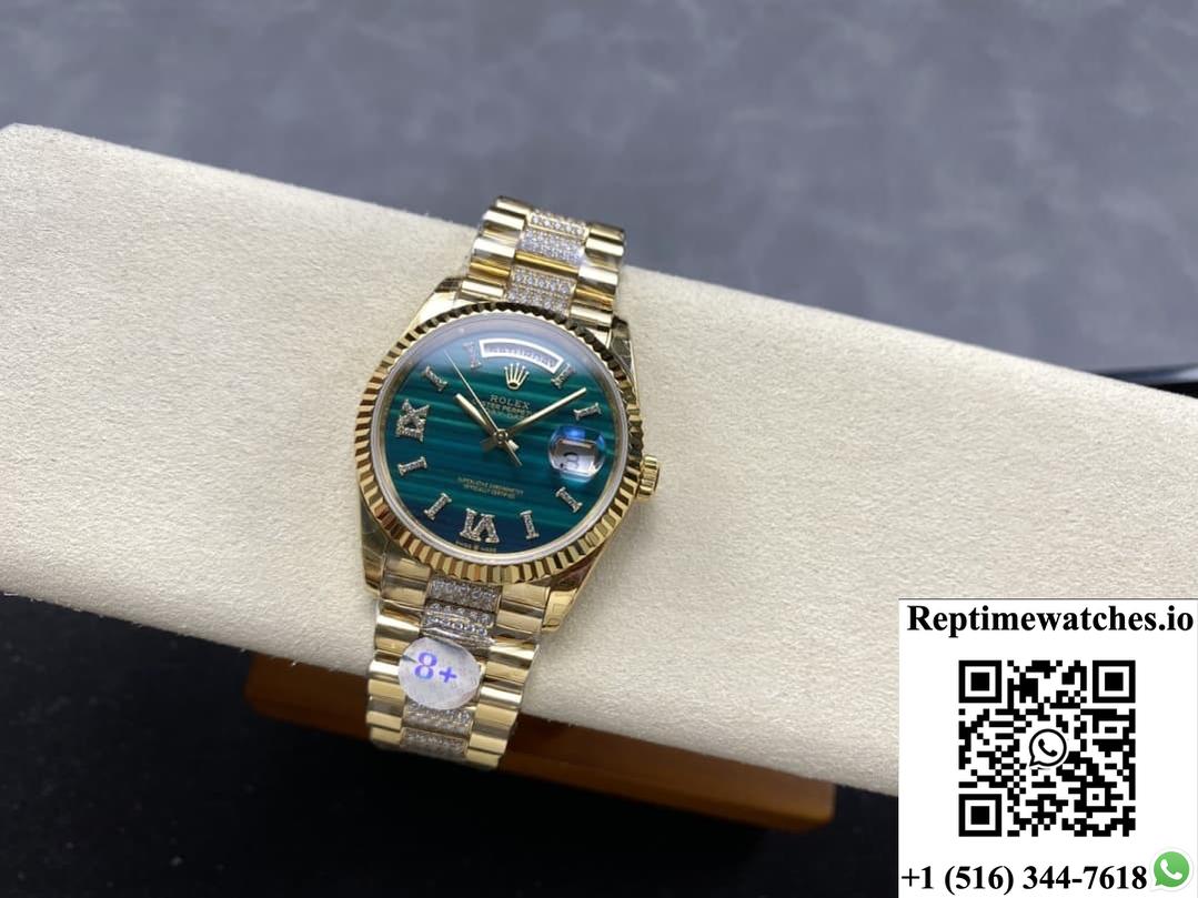 Rolex Day-Date 128238-0048 8+ Factory Malachite Dial