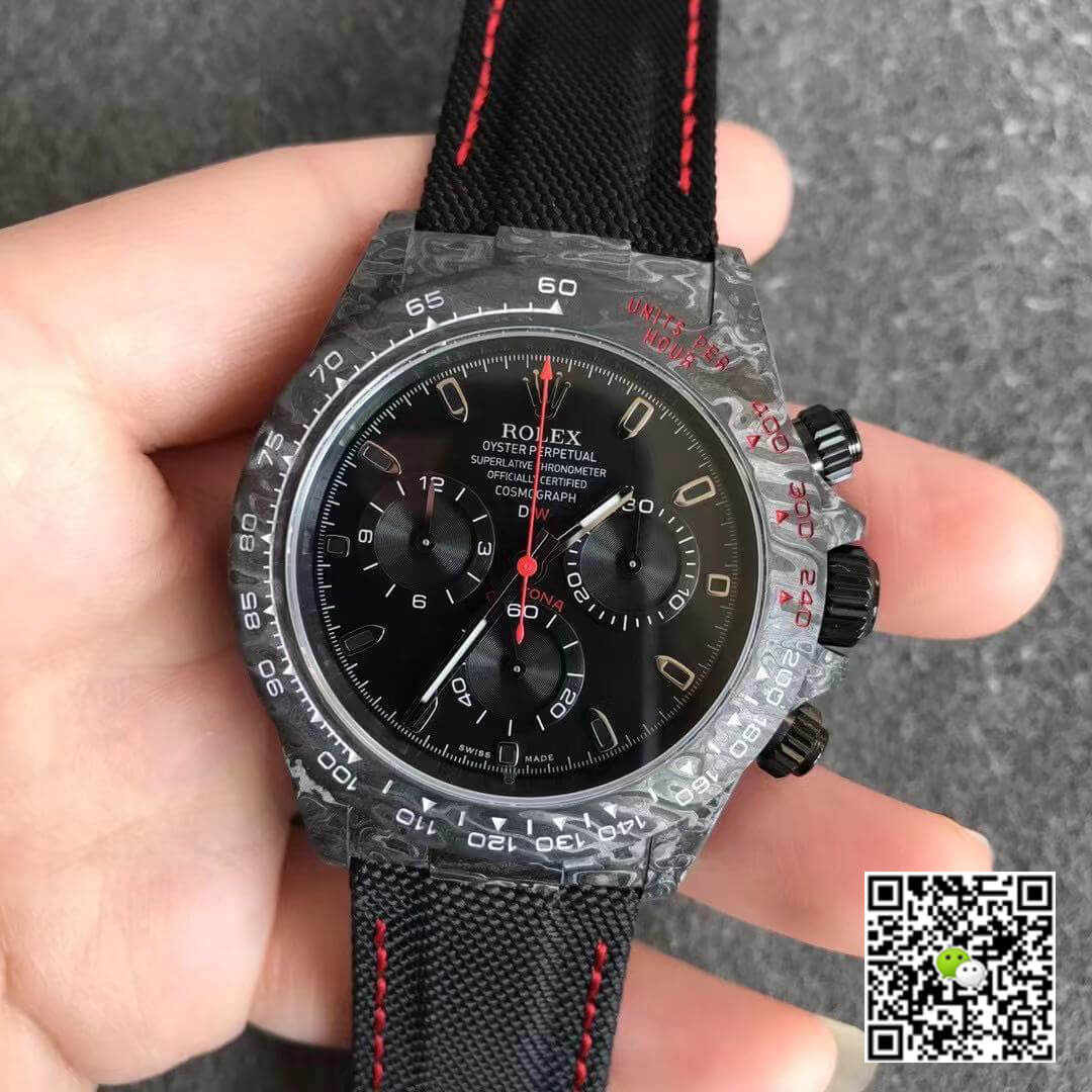 Rolex Daytona Cosmograph Carbon Fiber Diw Customized Version Noob Factory Black Dial