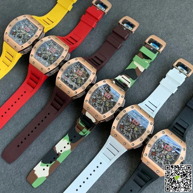 Richard Mille RM011 KV Factory Titanium Yellow Rubber Strap