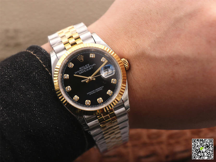 Rolex Datejust M126233-0021 EW Factory Diamond Black Dial