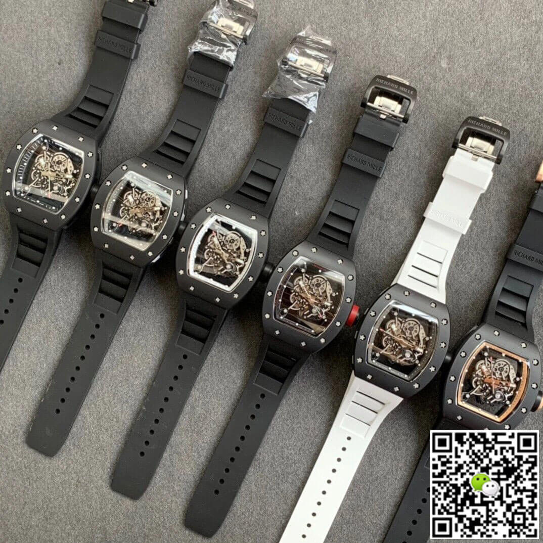 Richard Mille RM055 KV Factory V2 Ceramic Black Rubber Strap