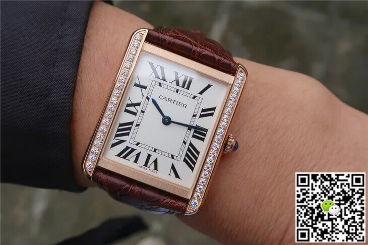 Cartier Tank WT200005 K11 Factory Rose Gold Diamonds