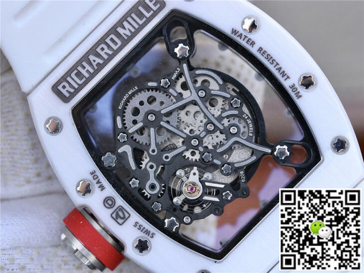 Richard Mille RM055 KV Factory White Rubber Strap