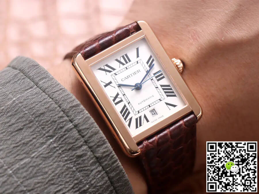 Cartier Tank W5200026 V9 Factory Rose Gold White Dial