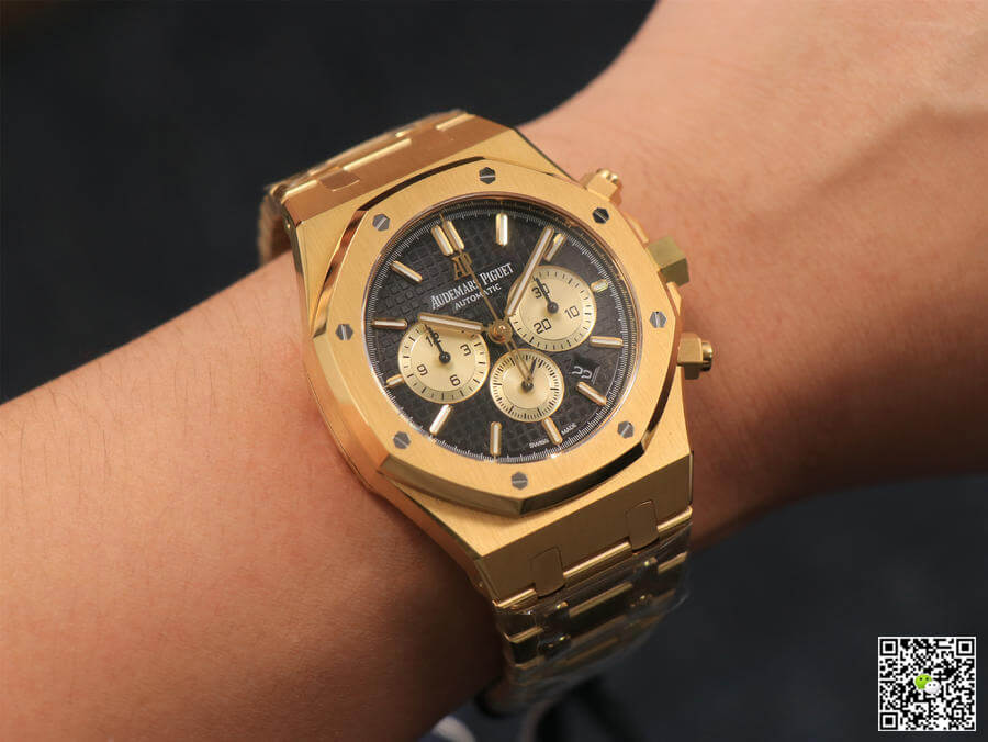 Audemars Piguet Royal Oak Chronograph 26331 OM Factory V2 Yellow Gold Black Dial