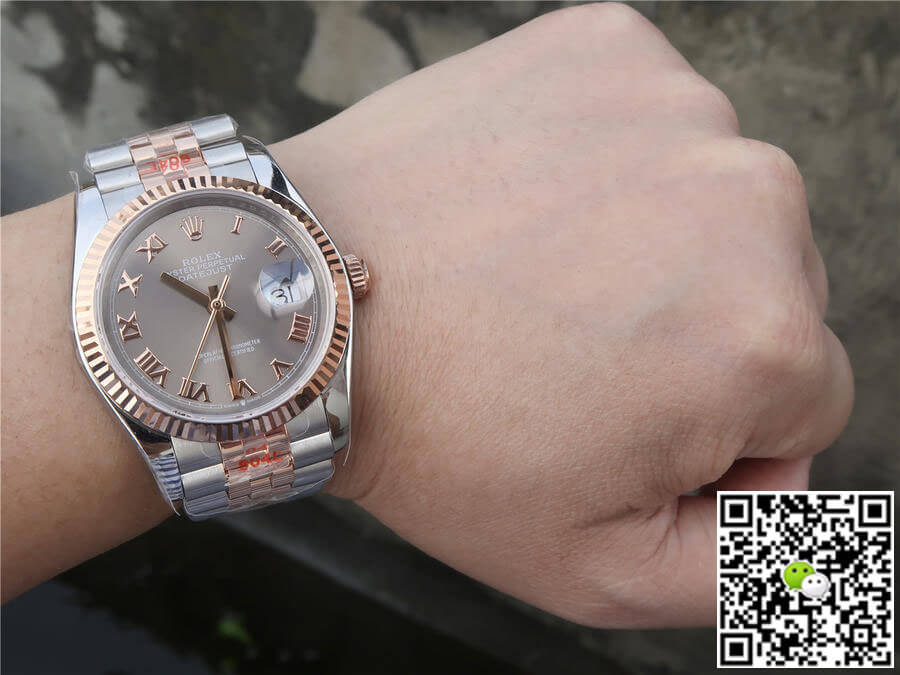 Rolex Datejust 116231-0087 36MM GM Factory Rose Gold Silver Dial