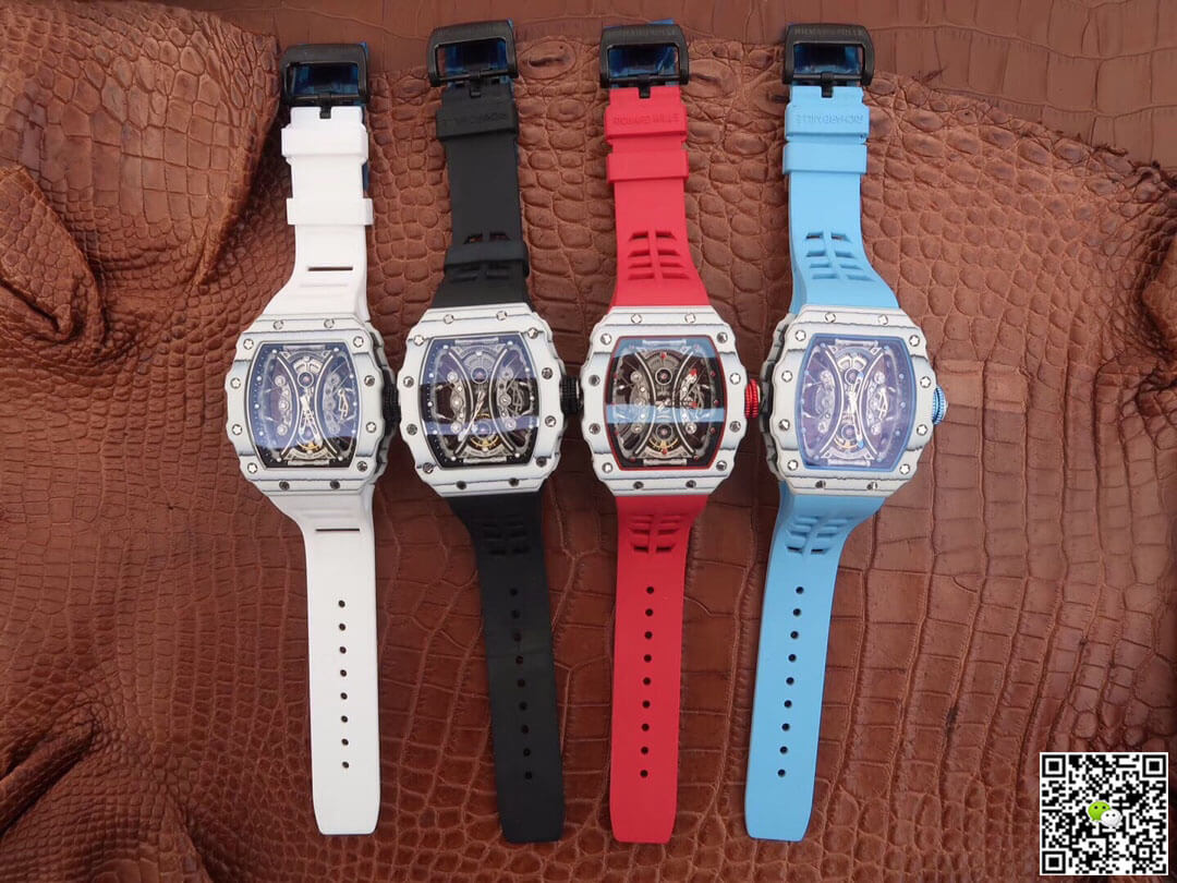 Richard Mille RM53-01 KV Factory White TPT Carbon Fiber Red Strap