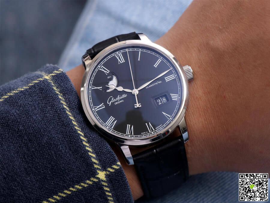 Glashutte Senator Excellence Large Calendar Moon Phase 1-36-04 V9 Factory Blue Dial