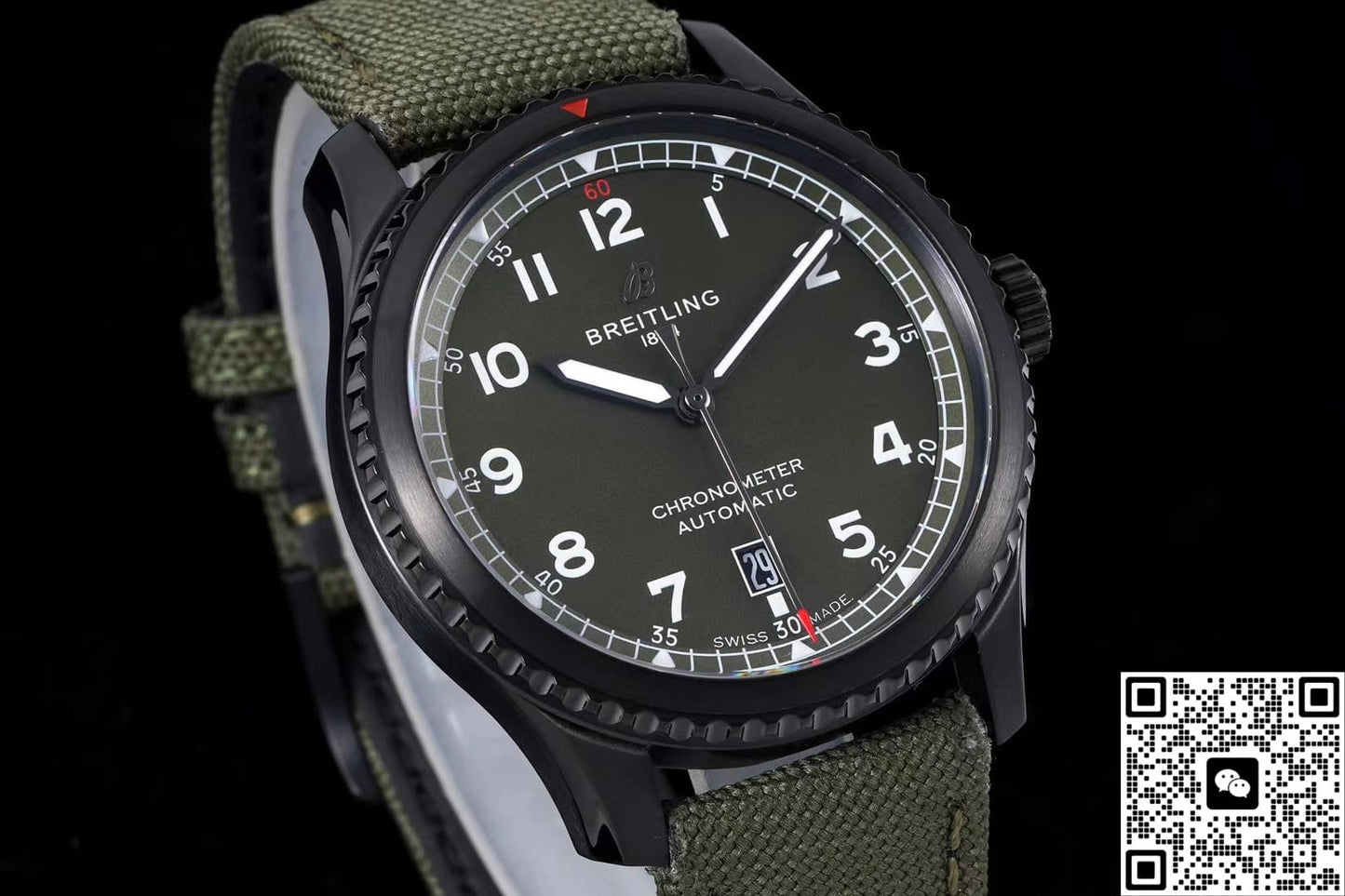 Breitling Classic AVI M173152A1L1X2 BLS Factory Military Strap