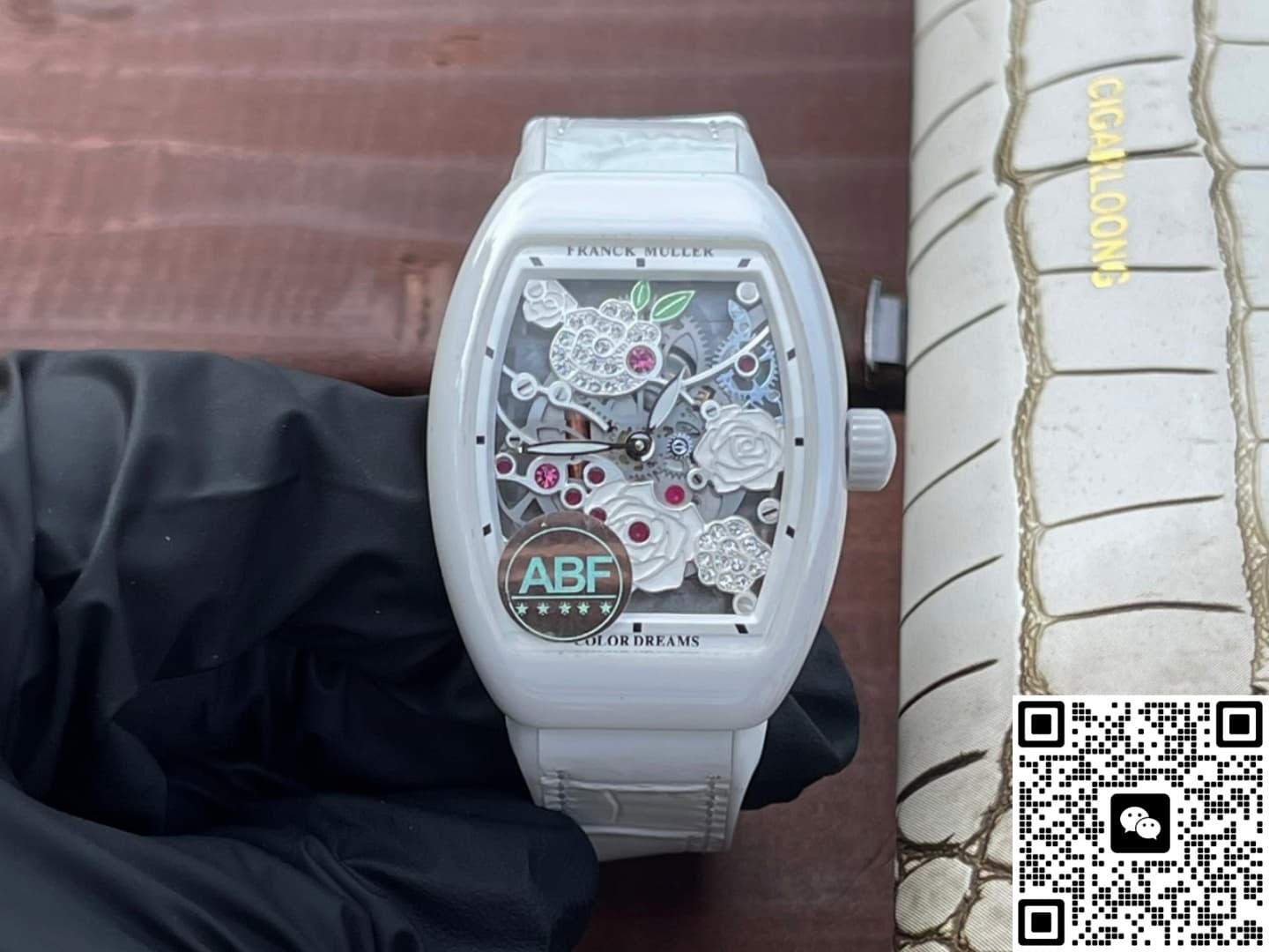 Franck Muller Vanguard V 32 S6 SQT ROSE ABF Factory Alligator Leather Strap