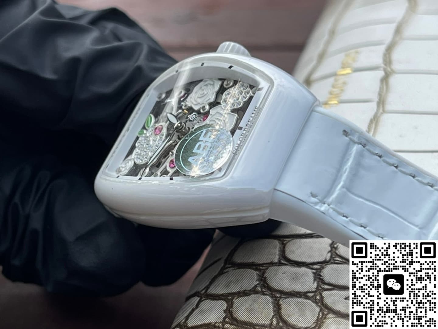 Franck Muller Vanguard V 32 S6 SQT ROSE ABF Factory Alligator Leather Strap