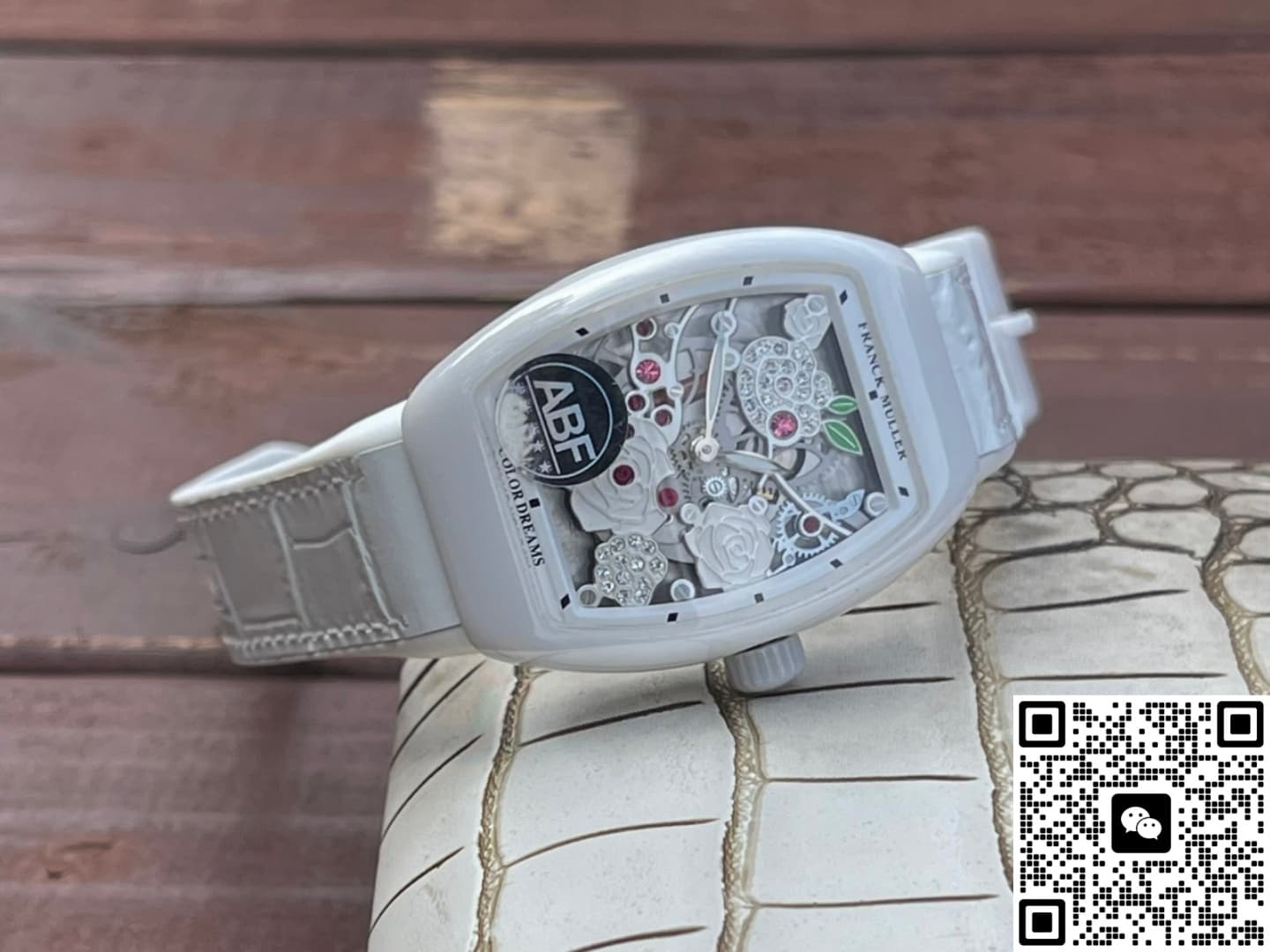 Franck Muller Vanguard V 32 S6 SQT ROSE ABF Factory Alligator Leather Strap