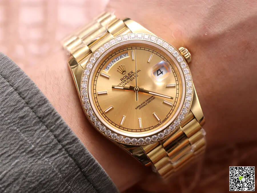 Rolex Day-Date M228348RBR-0008 EW Factory Champagne Dial