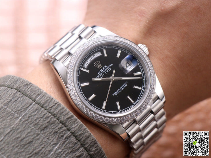 Rolex Day-Date M228349RBR-0002 EW Factory Black Dial