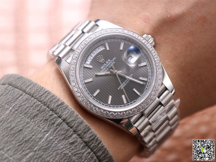 Rolex Day-Date M228349RBR-0008 EW Factory White Gold Grey Dial