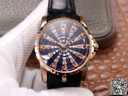 Roger Dubuis Excalibur RDDBEX0684 ZZ Factory Rose Gold Blue Dial