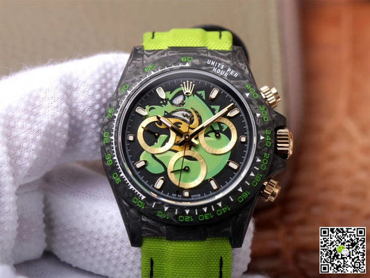 Rolex Daytona Cosmos Chronograph Carbon Fiber Edition Green Exploded Dragon Dial