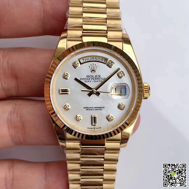 Rolex Day-Date M128238 EW Factory White Dial Diamond Time Scale
