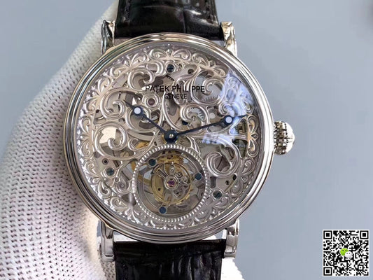 Patek Philippe Tourbillon 316L Stainless Steel Skeleton Dial