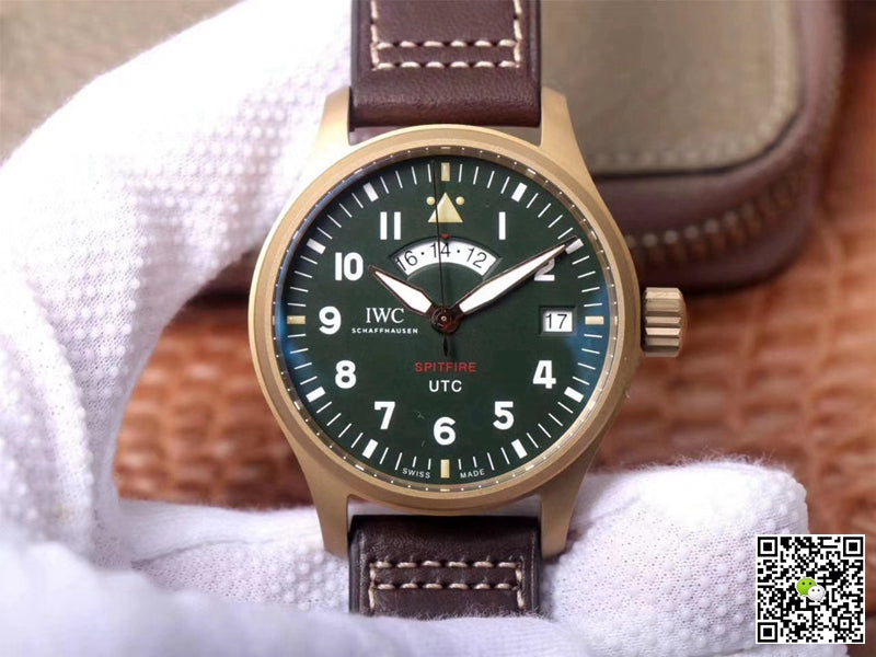 IWC Pilot Spitfire UTC MJ271 IW327101 ZF Factory Green Dial