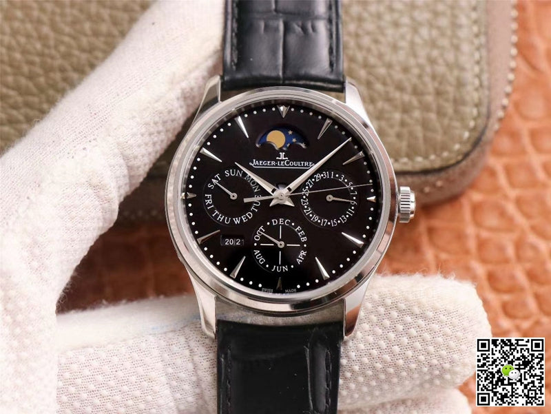 Jaeger-LeCoultre Master Ultra Thin Moon Perpetual Calendar 1308470 V9 Factory Black Dial