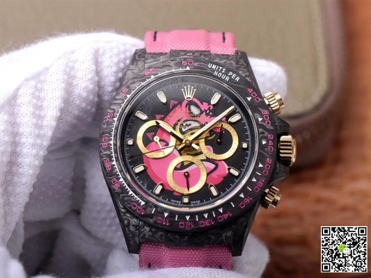 Rolex Daytona Cosmos Chronograph Carbon Fiber Edition Pink Exploded Dragon Dial