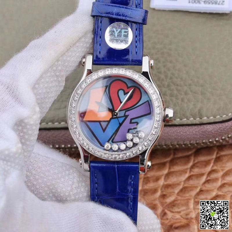 Chopard Happy Diamonds Happy Love 278559-3020 YF Factory Blue Mother Pearl Dial