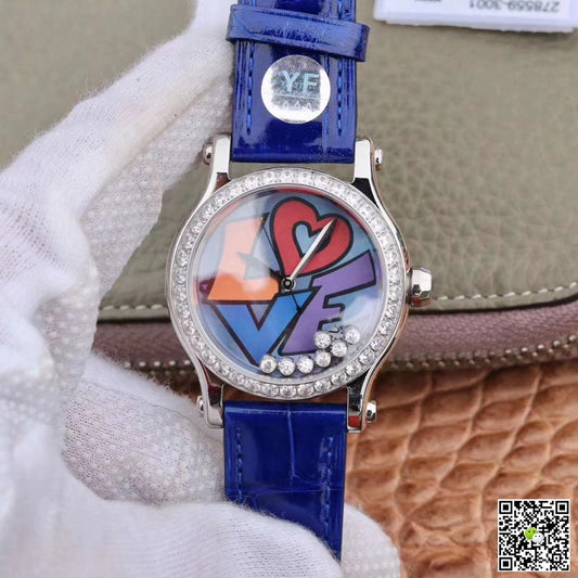 Chopard Happy Diamonds Happy Love 278559-3020 YF Factory Blue Mother Pearl Dial